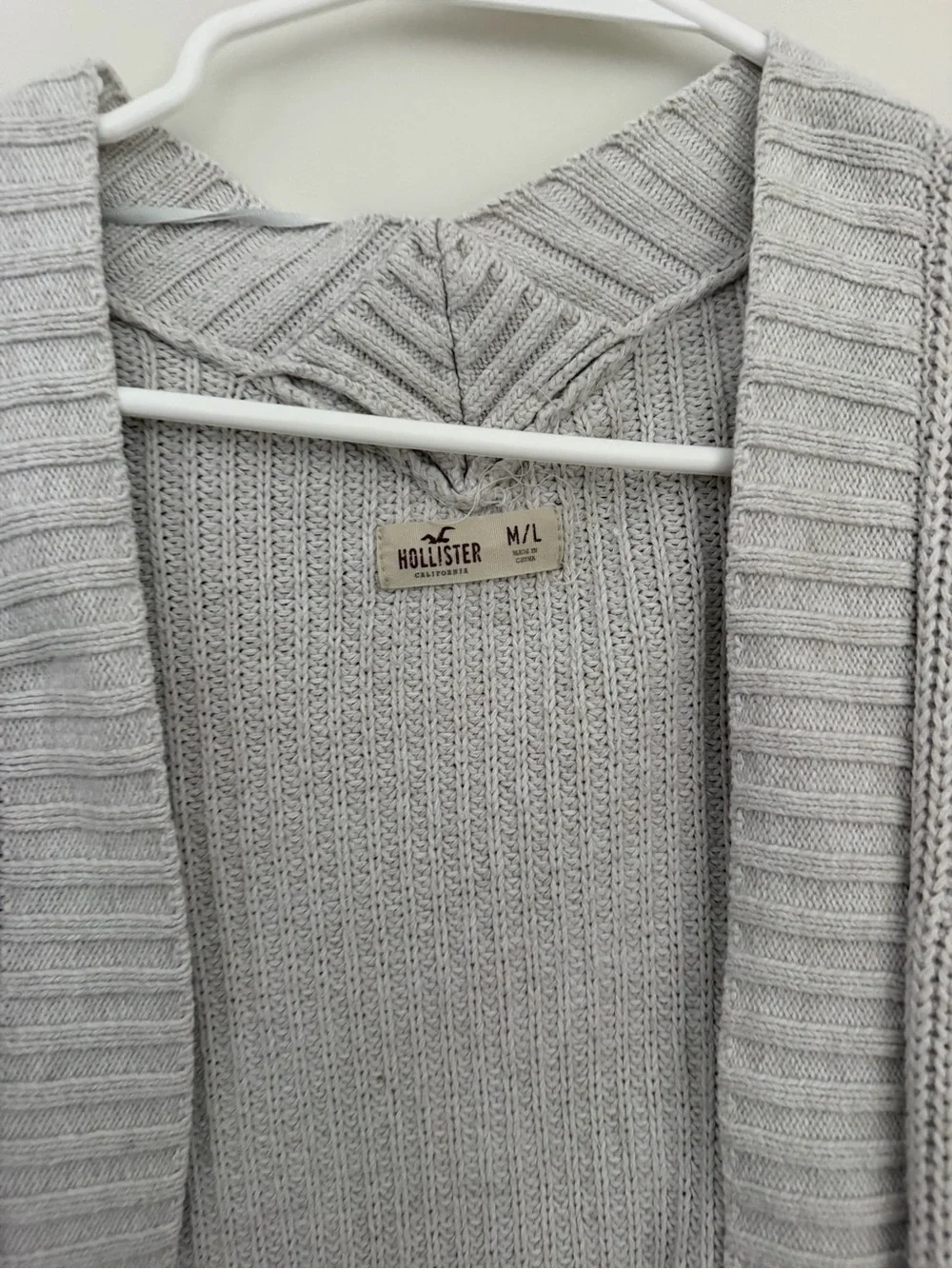 Hollister - Light Gray Open-Front Knit Cardigan - Women’s M/L